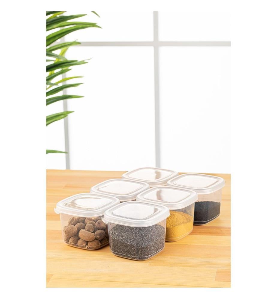 Storage Box Set, 6 Pieces, White, 100% Plastic