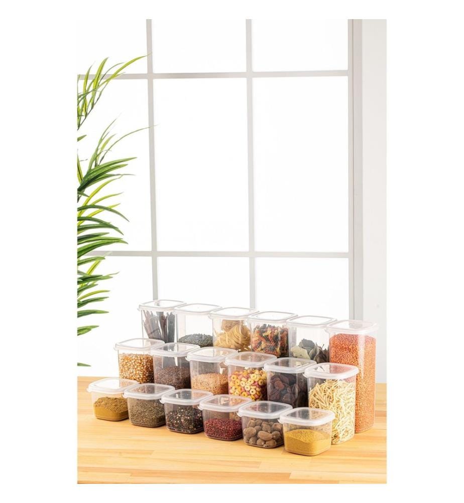 Storage Box Set, 18 Pieces, White, 100% Plastic