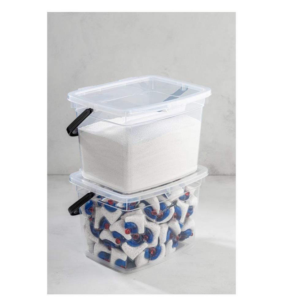 Storage Box Set, 2 Pieces, White, 100% PLASTIC