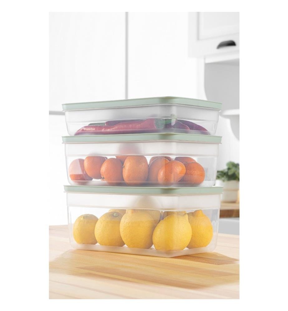Set di scatole portaoggetti, 3 pezzi, blu, 100% PLASTICA