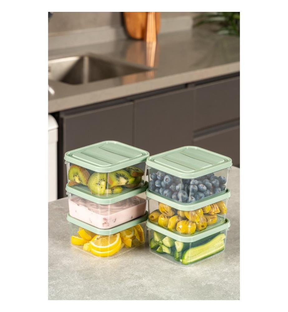 Storage Box Set, 6 Pieces, Mint, 100% PLASTIC