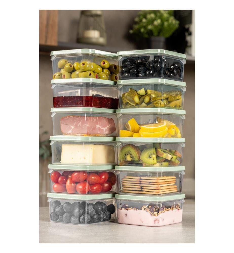 Storage Box Set, 12 Pieces, Mint, 100% PLASTIC