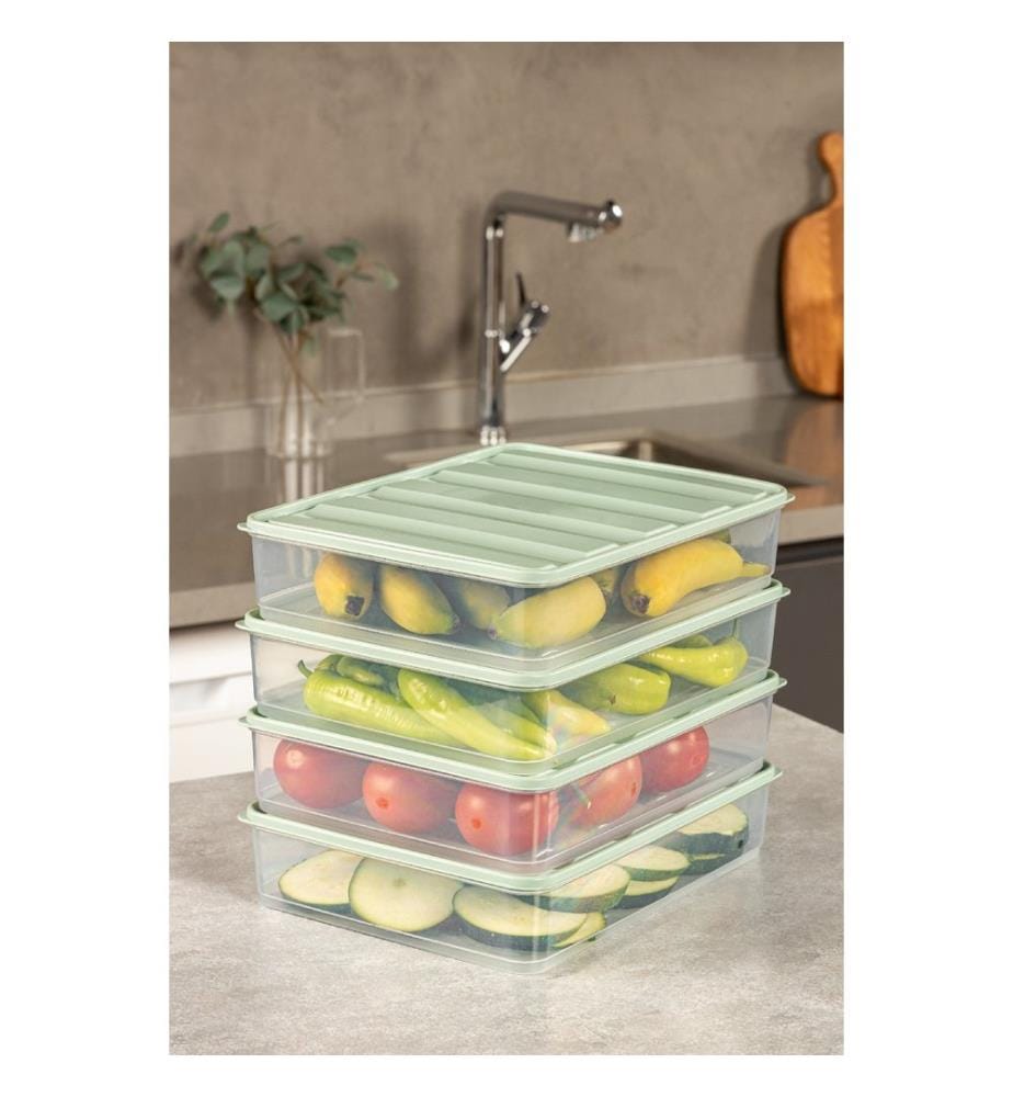 Storage Box Set, 4 Pieces, Mint, 100% PLASTIC