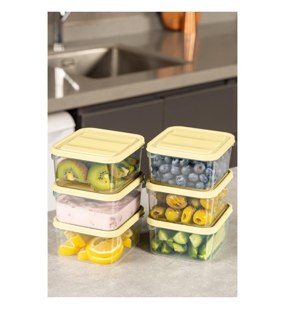 Storage Box Set, 6 Pieces, Yellow, 100% PLASTIC
