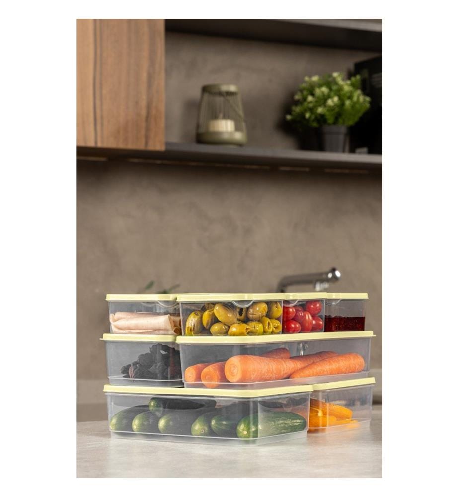 Storage Box Set, 10 Pieces, Yellow, 100% PLASTIC