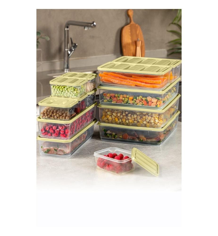 Storage Box Set, 13 Pieces, Yellow, 100% PLASTIC