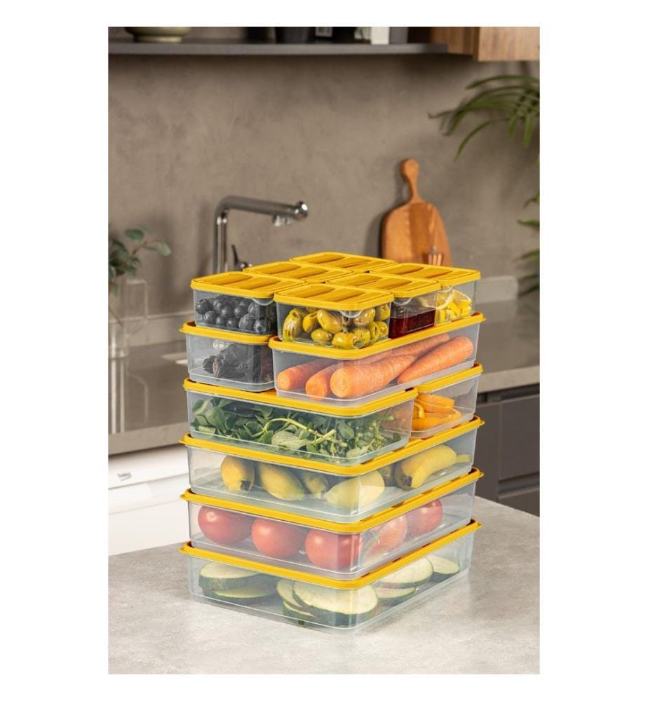 Storage Box Set, 10 Pieces, Orange, 100% PLASTIC