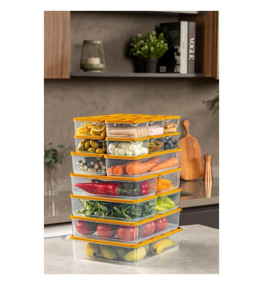 Storage Box Set, 19 Pieces, Orange, 100% PLASTIC