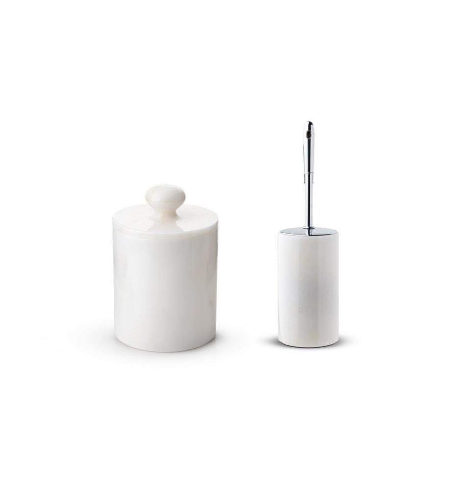 Badezimmer-Set, 2-teilig, Weiss, 100 % Thassos-Marmor