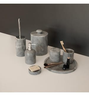 Set da bagno, 7 pezzi, grigio, 100% marmo grigio Verona