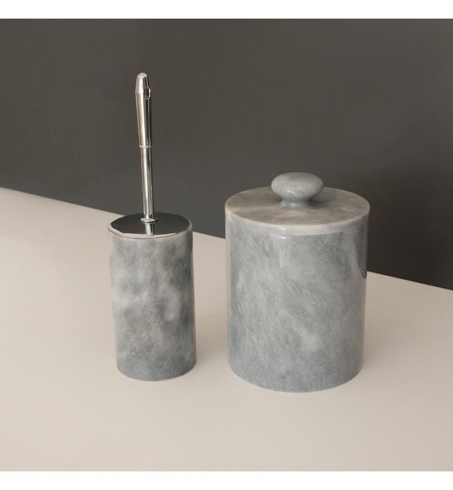 Set da bagno, 7 pezzi, grigio, 100% marmo grigio Verona