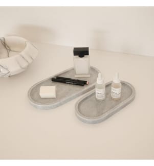 Set di vassoi da bagno, grigio, 100% marmo grigio Verona