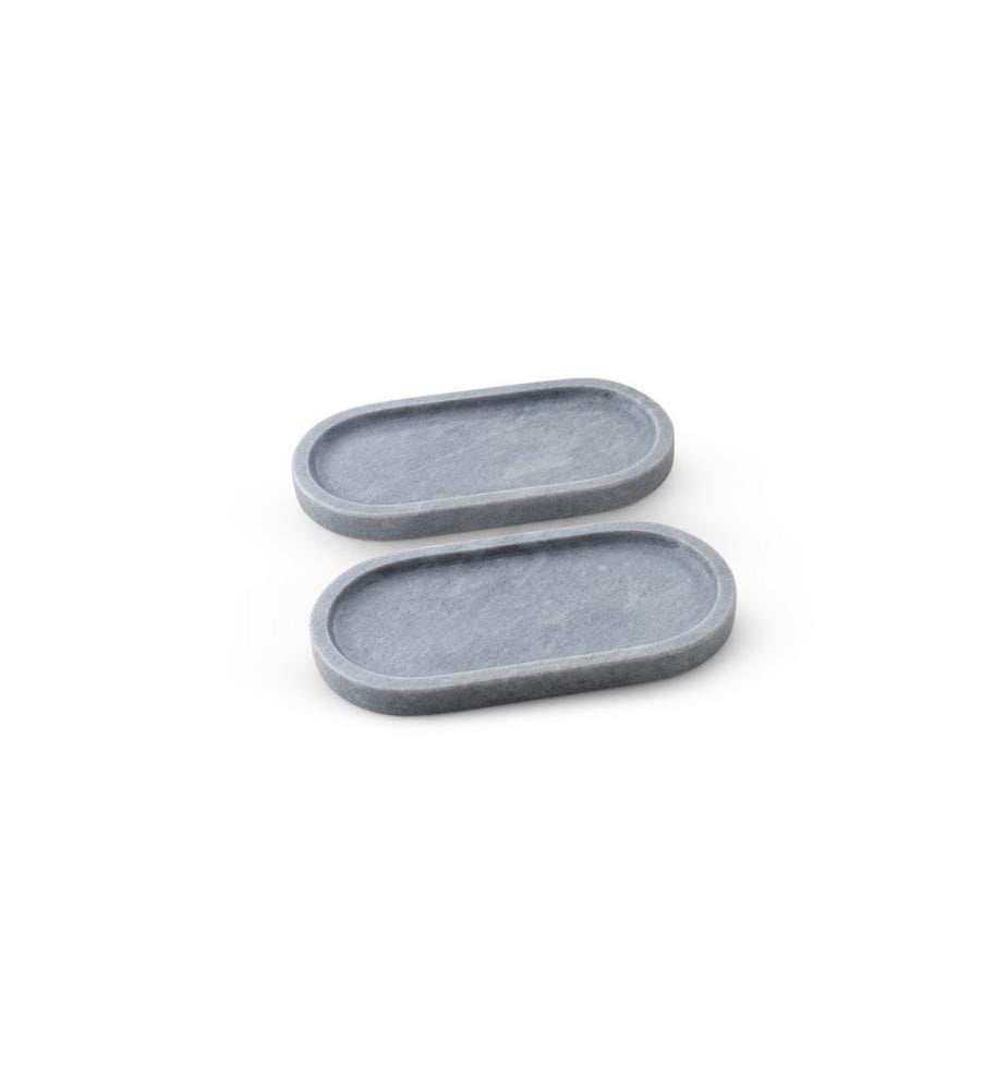 Bathroom Tray Set, Grey, 100% Sicily Lila Marble