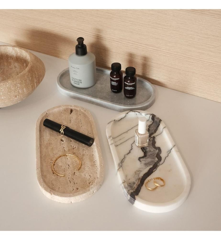 Bathroom Tray Set, Multicolor, 100% Sicily Lila Marble