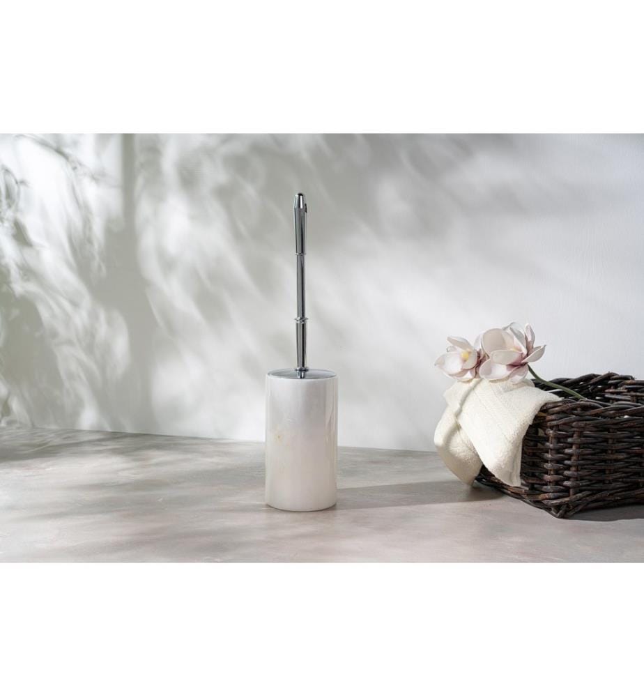 Brosse de toilette, blanc, 100% marbre de Thassos