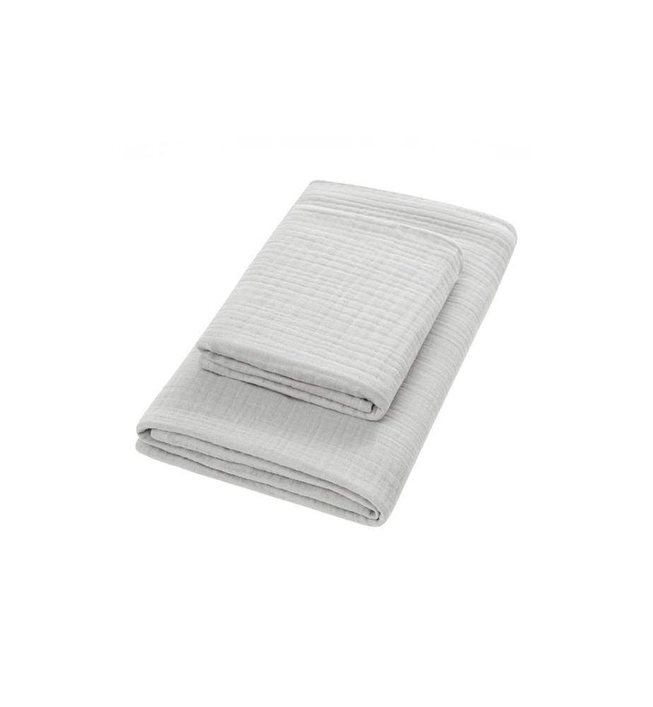Set di asciugamani, 2 pezzi, grigio, 100% cotone