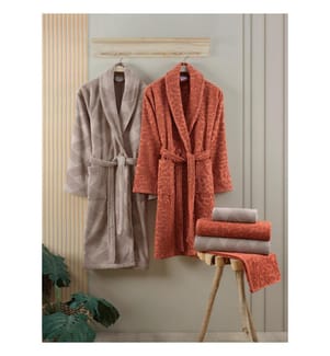 Set da bagno per la famiglia, visone, marrone, 100% cotone