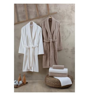 Set da bagno per la famiglia, crema, beige, 100% cotone