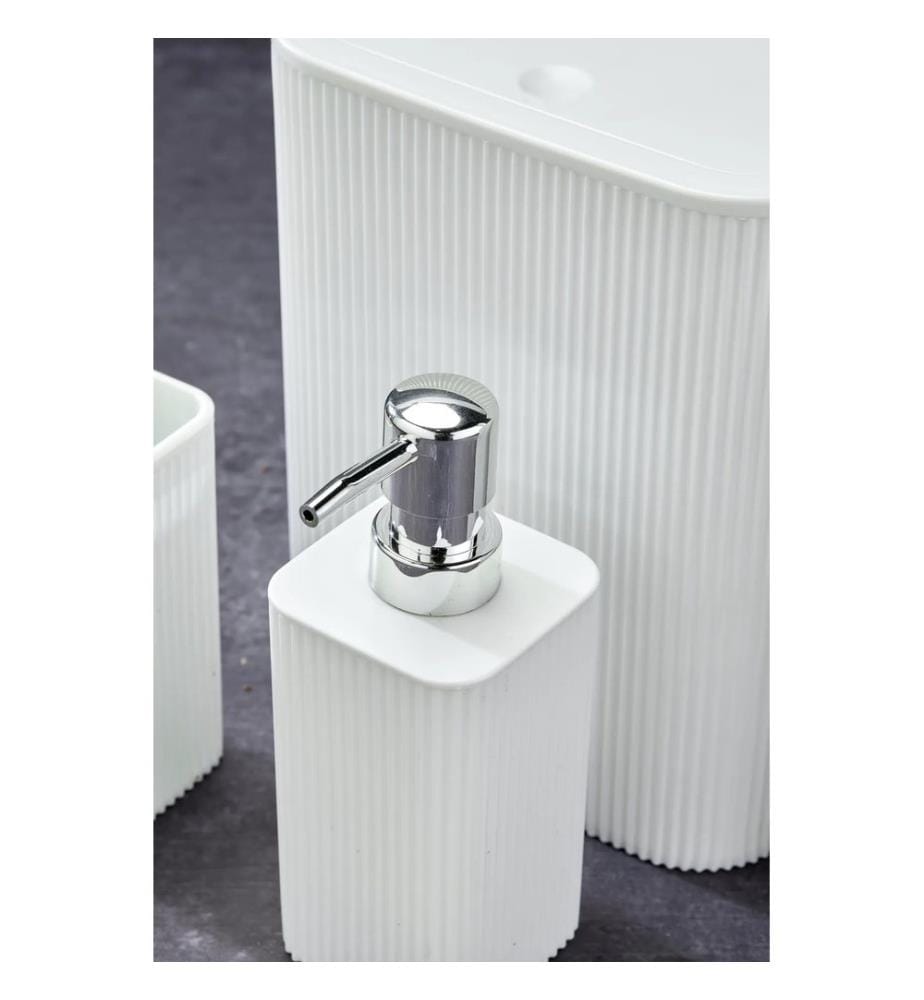 Set da bagno, 3 pezzi, bianco, 100% PLASTICA