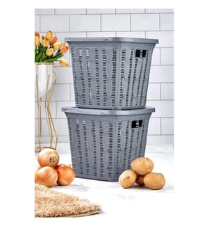 Panier à linge, Anthracite, 0 PLASTIQUE