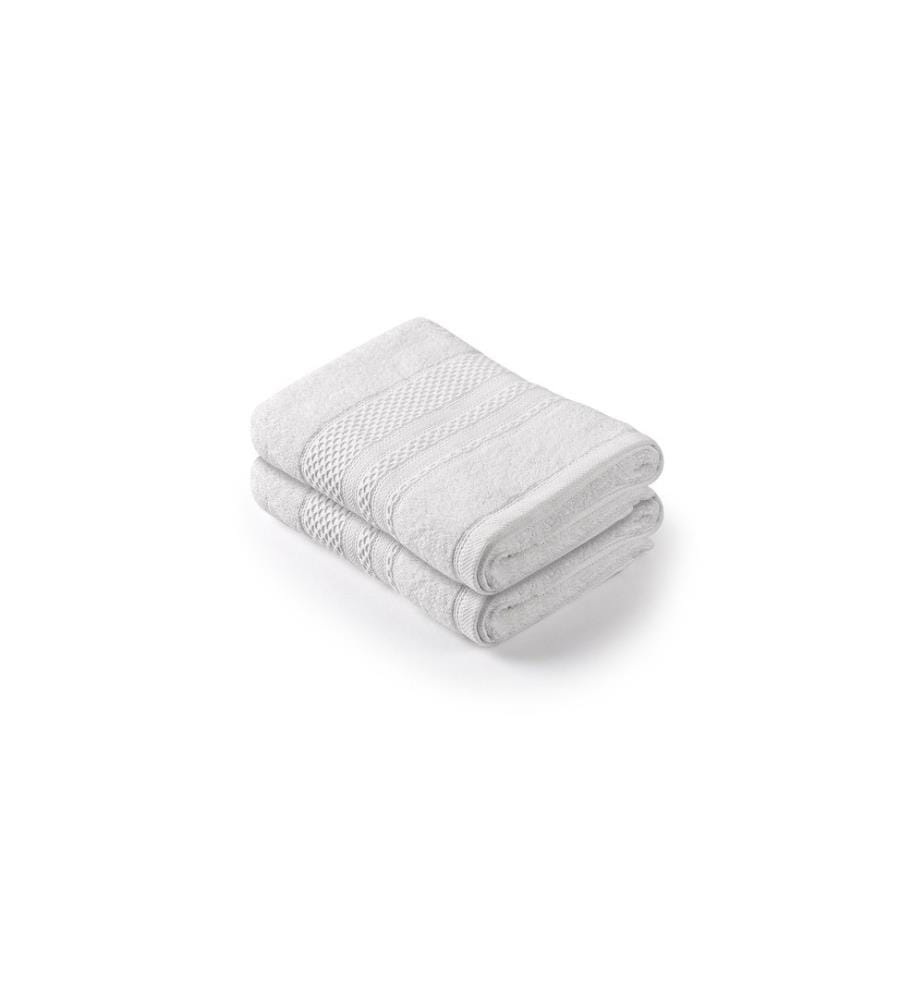 Set di asciugamani, 2 pezzi, crema, 100% cotone