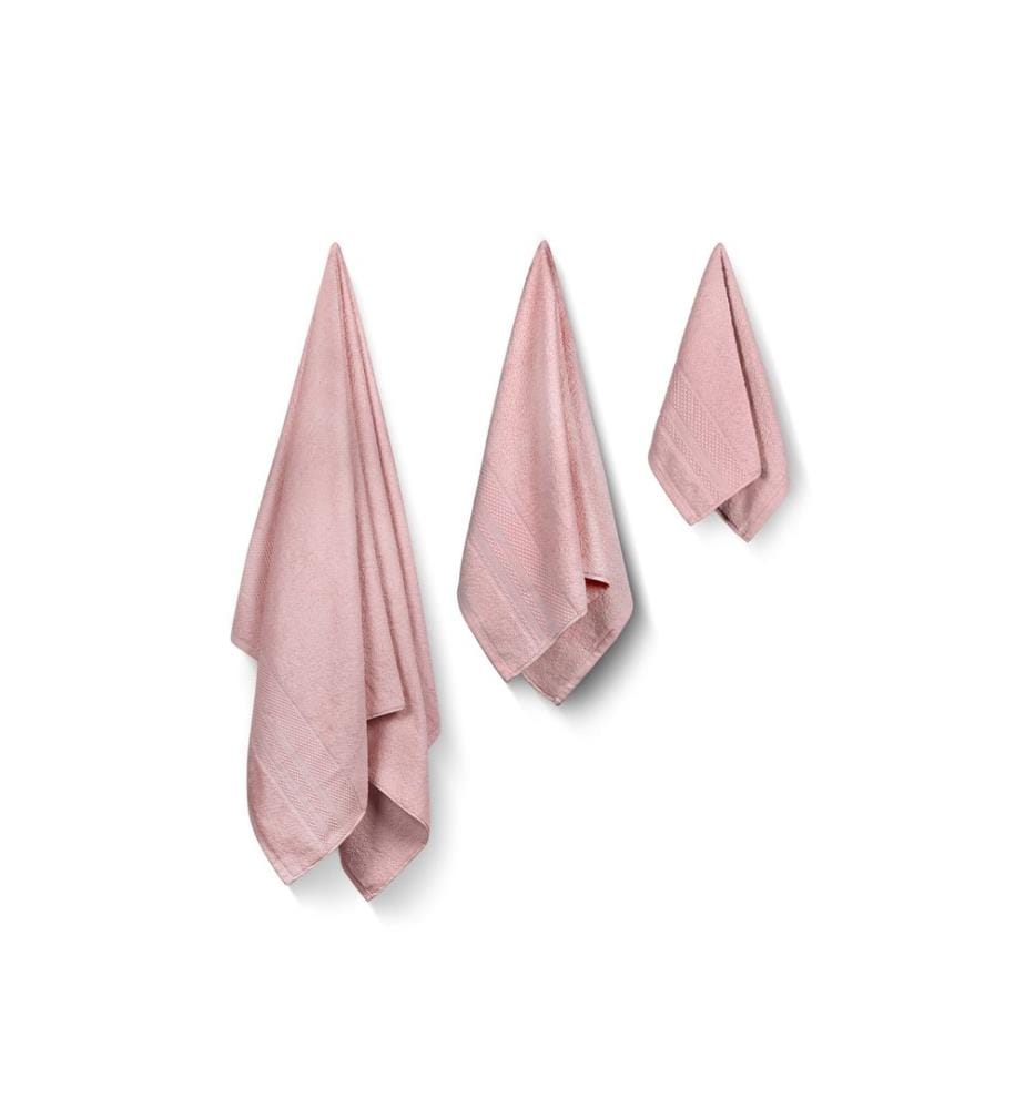 Handtuchset, 3-teilig, Altrosa, 100 % Baumwolle