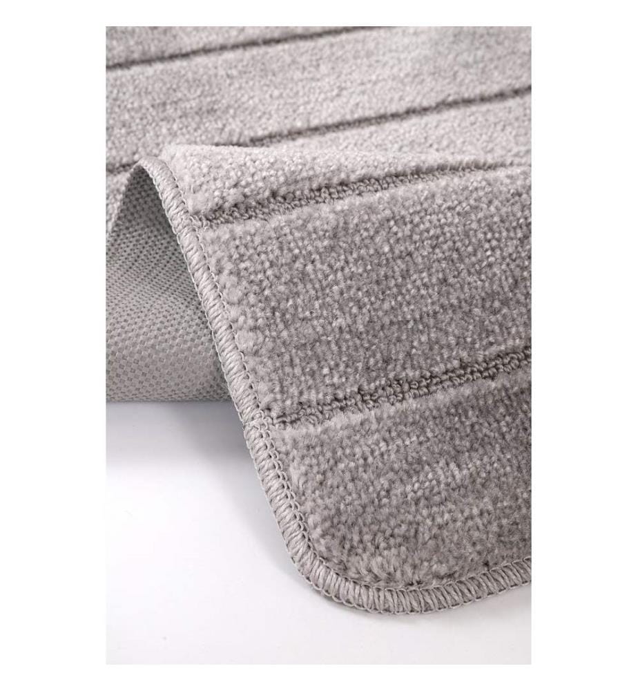 Bathmat Set, 2 Pieces, Grey, 100% POLYPROPYLENE