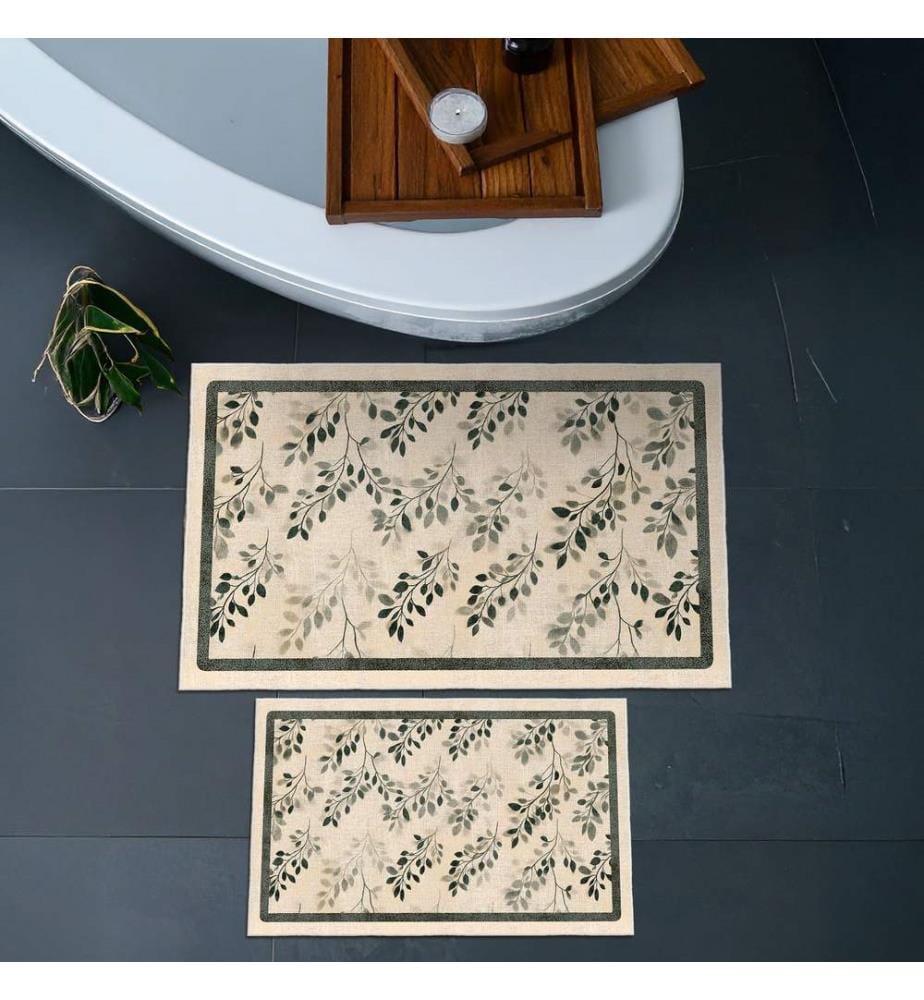 Bathmat Set, 2 Pieces, Beige, 100% POLYESTER