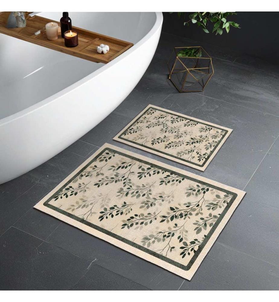 Bathmat Set, 2 Pieces, Beige, 100% POLYESTER