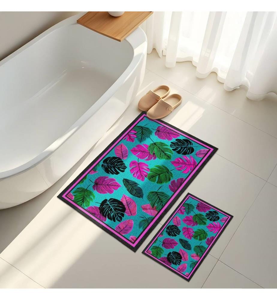 Bathmat Set, 2 Pieces, Purple, 100% POLYESTER