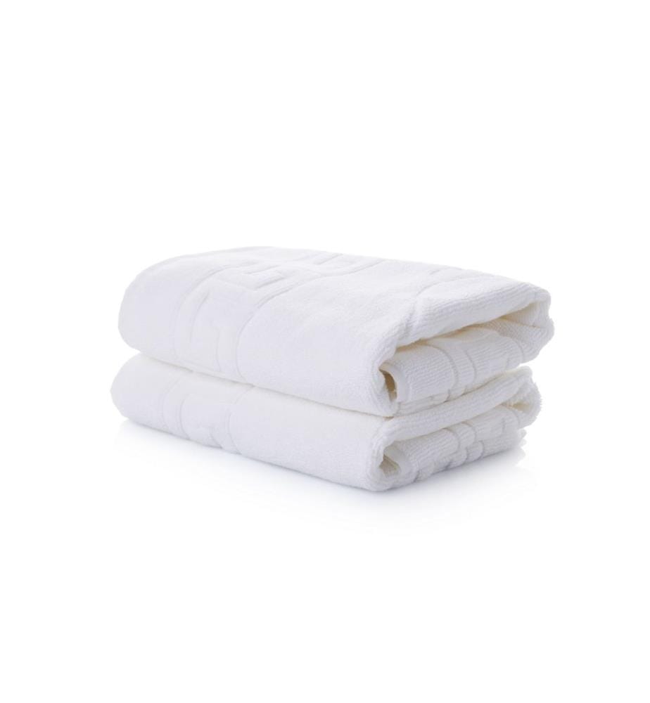 Bathmat Set, 2 Pieces, White, 100% COTTON