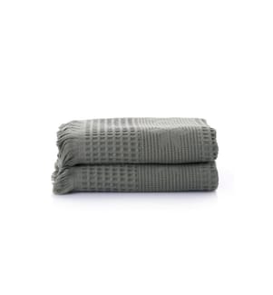 Set di asciugamani, 2 pezzi, verde, 100% cotone
