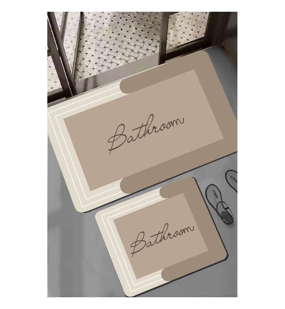 Bathmat Set, 2 Pieces, Multicolor, 100% POLYESTER