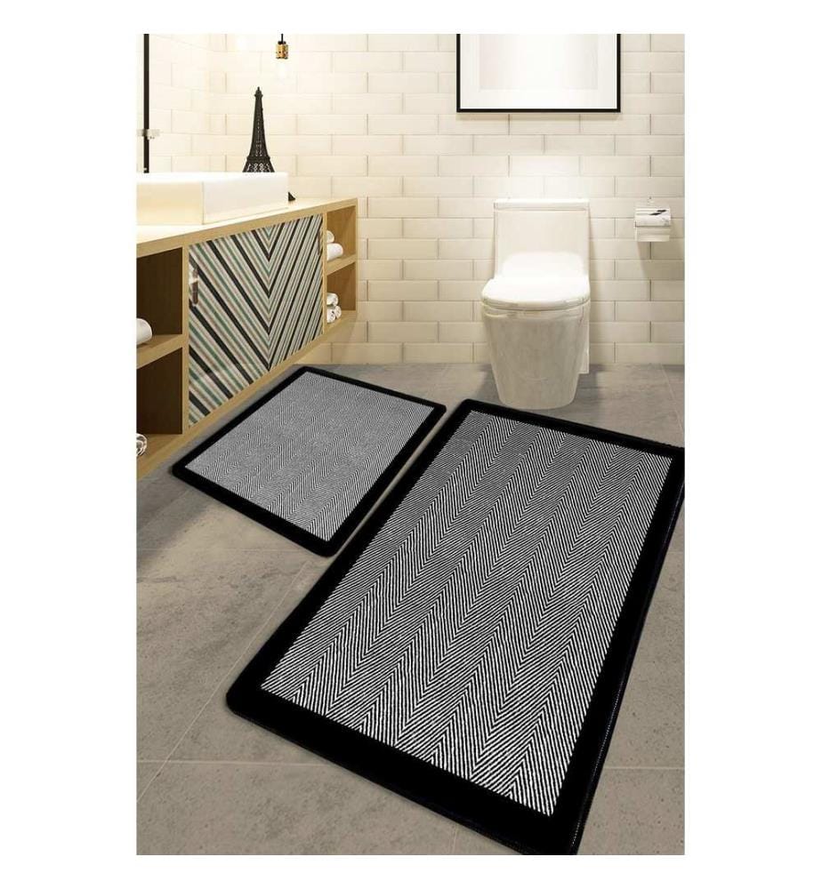Bathmat Set, 2 Pieces, Multicolor, 100% POLYESTER