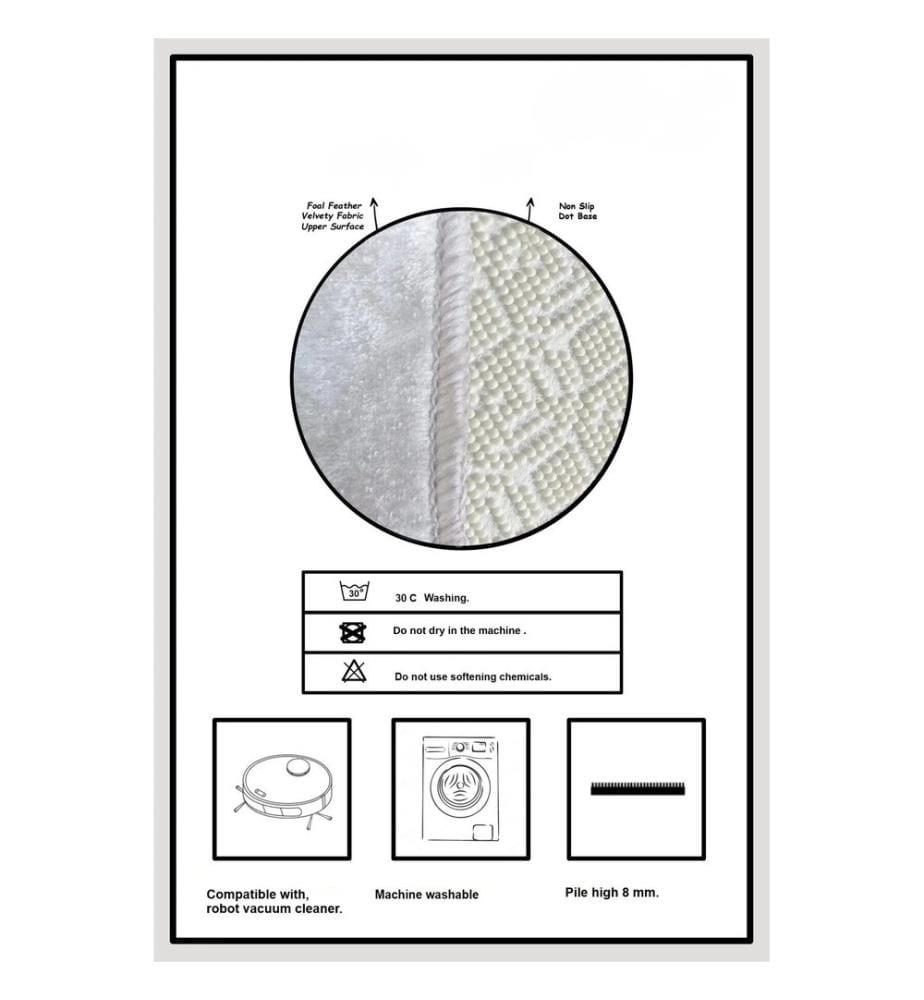 Bathmat Set, 2 Pieces, Ecru, 100% POLYESTER