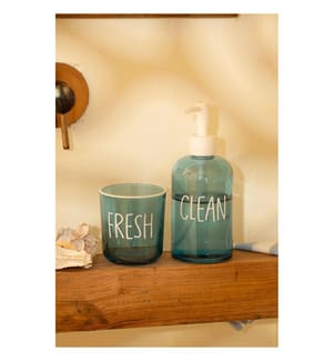 Set da bagno, 2 pezzi, blu, 100% VETRO