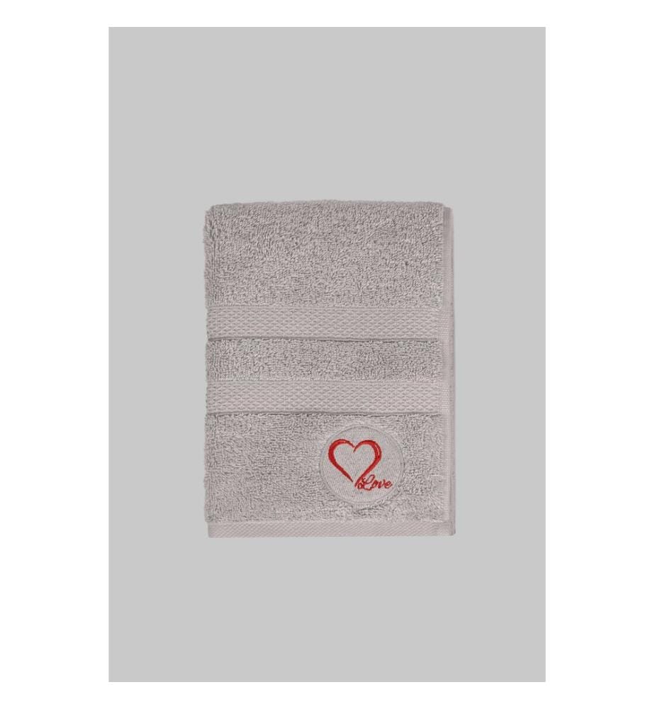 Handtuch, Grau, 100 % Baumwolle