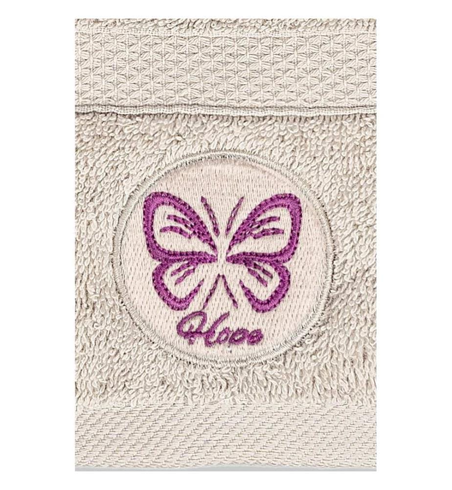 Set di asciugamani e teli da bagno, 2 pezzi, beige, 100% cotone