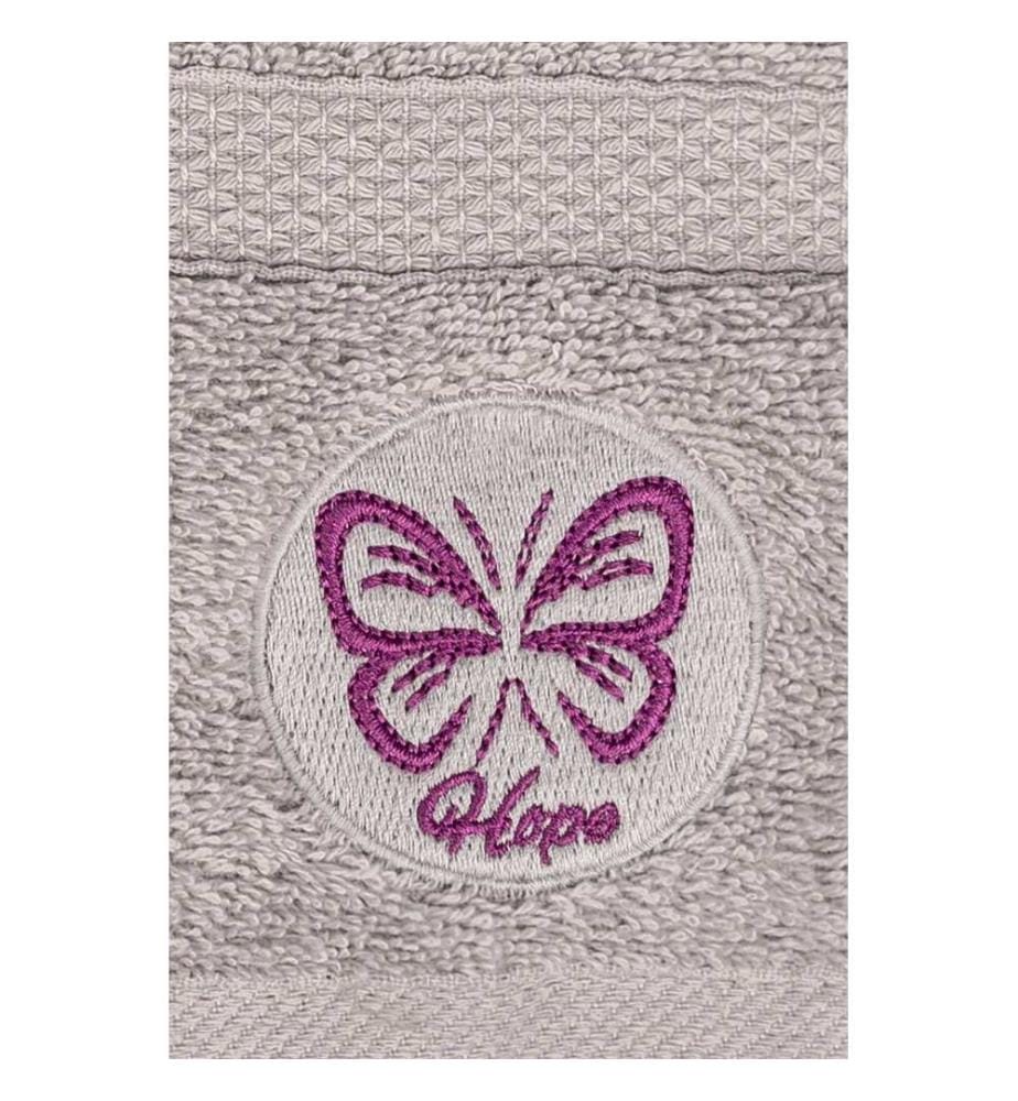 Set di asciugamani e teli da bagno, 2 pezzi, grigio, 100% cotone