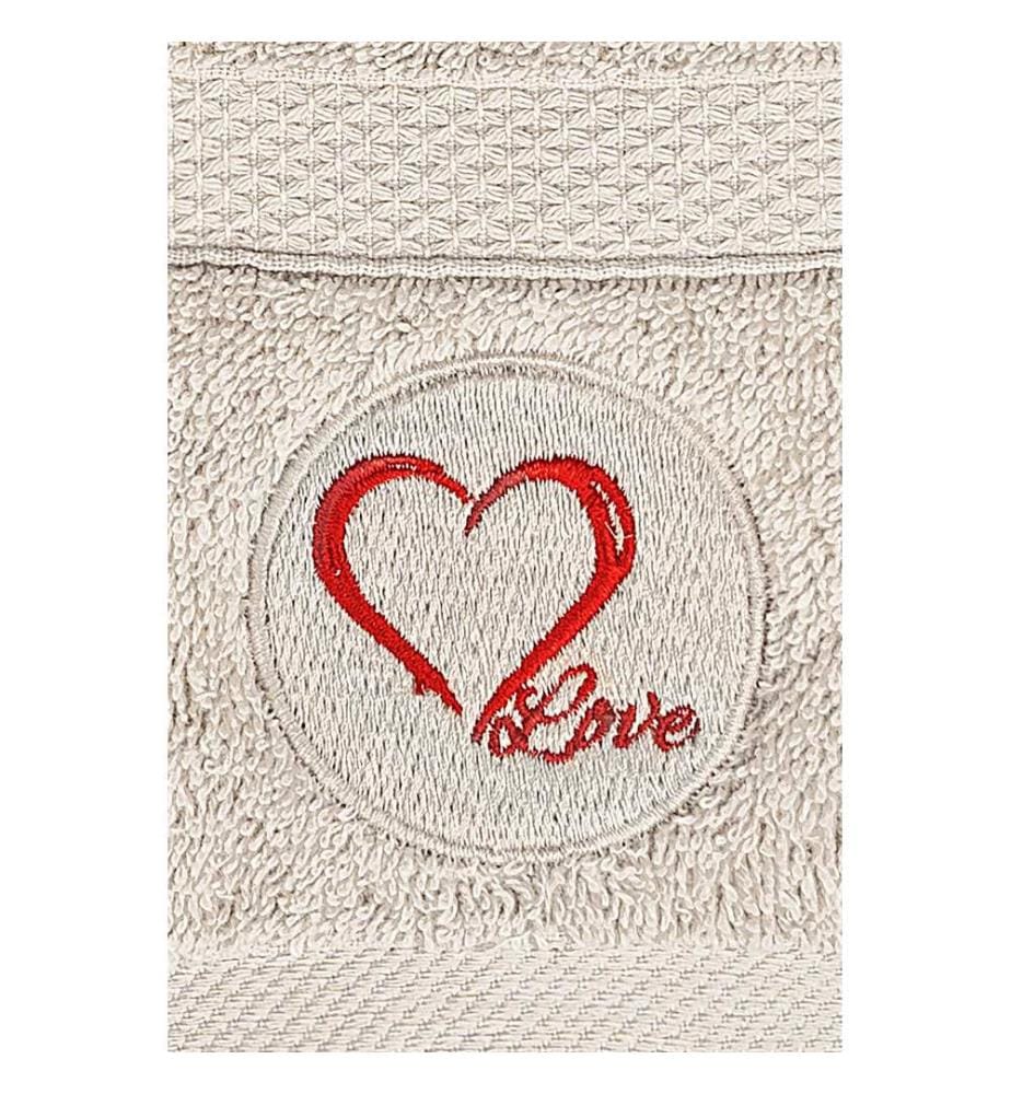Set di asciugamani e teli da bagno, 2 pezzi, beige, 100% cotone