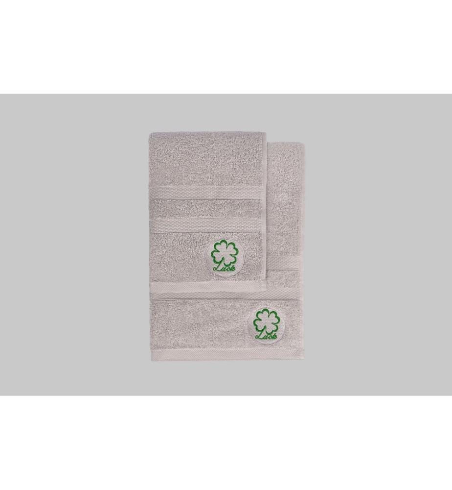 Set di asciugamani e teli da bagno, 2 pezzi, grigio, 100% cotone