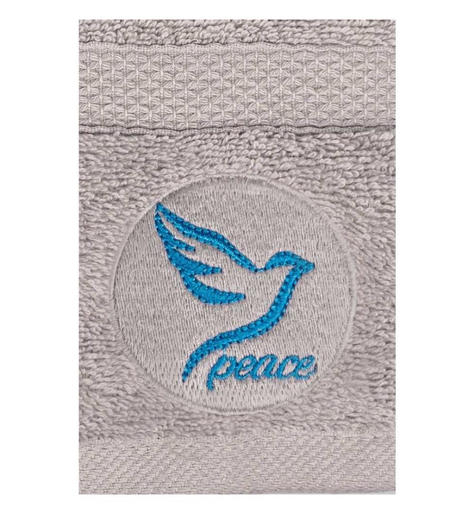 Set di asciugamani e teli da bagno, 2 pezzi, grigio, 100% cotone