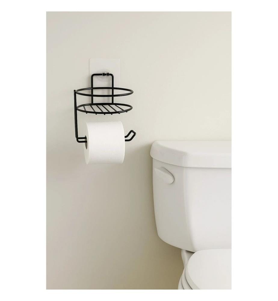 Toilettenpapierhalter, schwarz, 100 % Metall