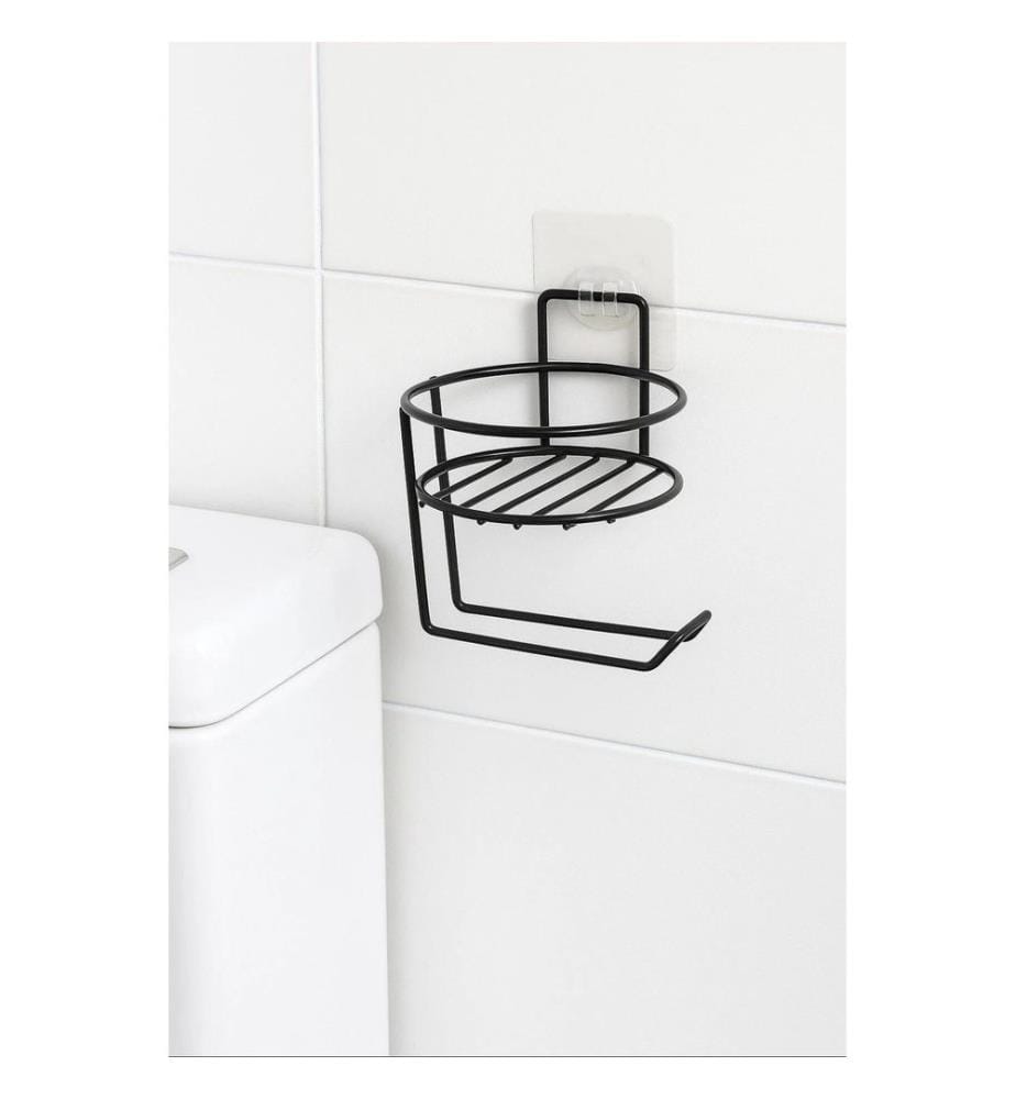 Toilettenpapierhalter, schwarz, 100 % Metall