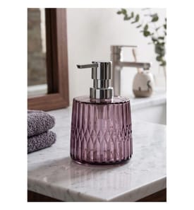 Dispenser di sapone, 100% vetro, viola