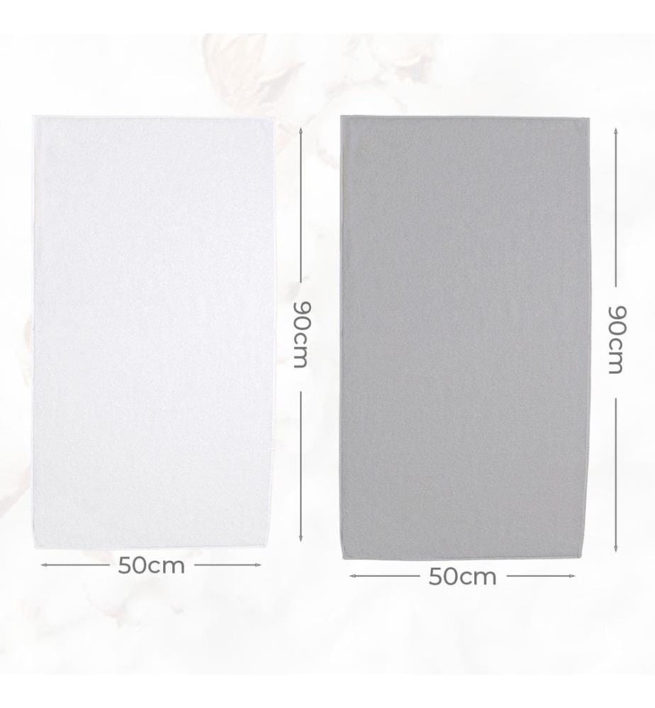 Ensemble de 6 serviettes de toilette, 100 % coton, gris et noir.