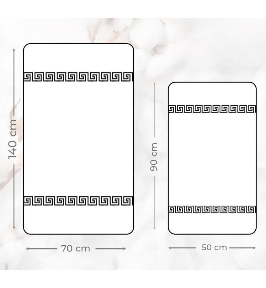 Ensemble de 4 serviettes de toilette et de bain, 100 % coton, blanc