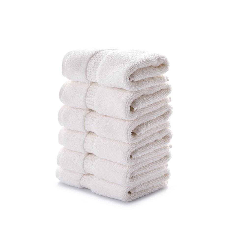 Lot de 6 serviettes de toilette, 100 % coton, écru