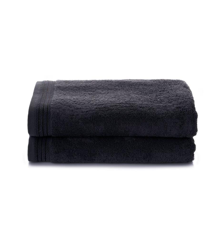 Ensemble de serviettes de bain, 2 pièces, 100 % coton, noir