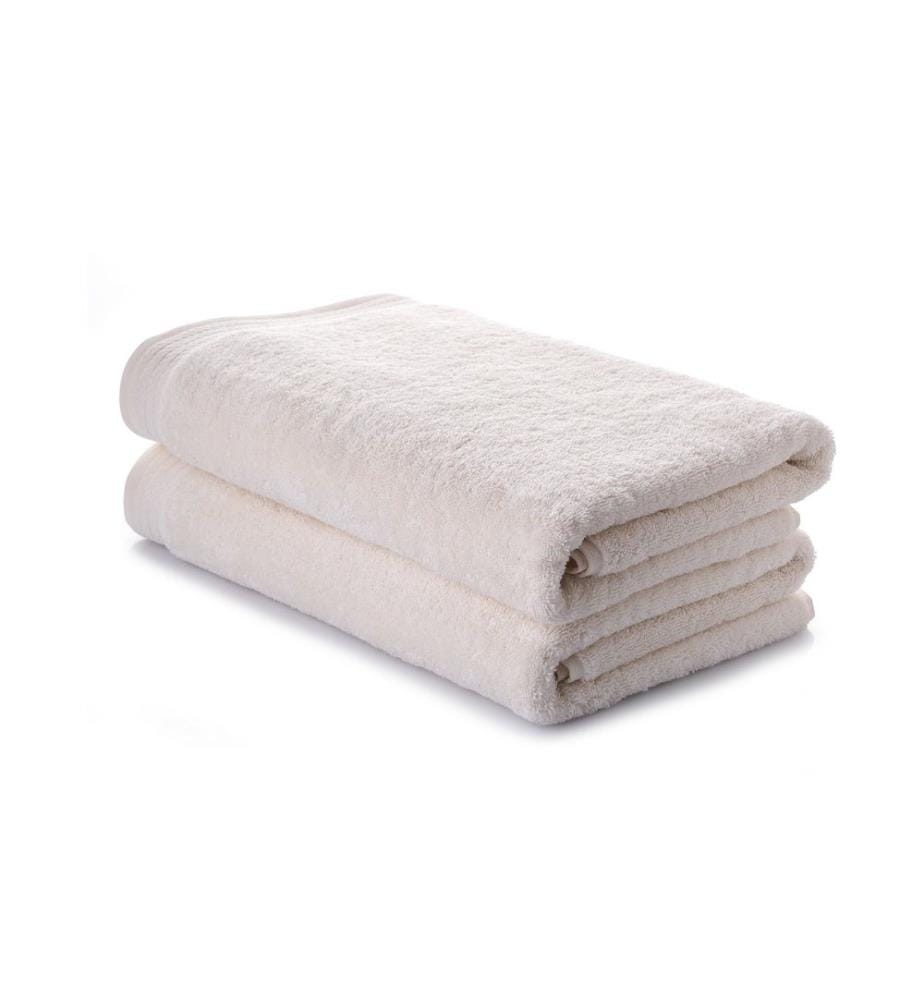 Badetuchset, 2-teilig, 100 % Baumwolle, Ecru